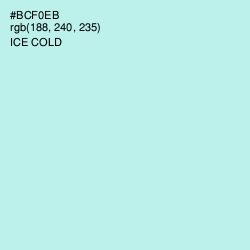 #BCF0EB - Ice Cold Color Image