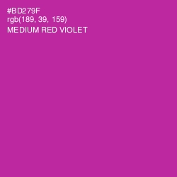 #BD279F - Medium Red Violet Color Image