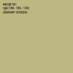 #BDB781 - Swamp Green Color Image