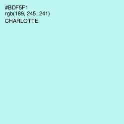 #BDF5F1 - Charlotte Color Image