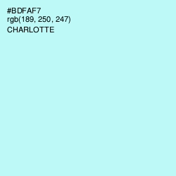 #BDFAF7 - Charlotte Color Image