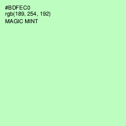 #BDFEC0 - Magic Mint Color Image