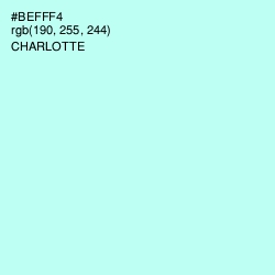#BEFFF4 - Charlotte Color Image