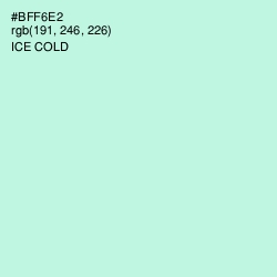 #BFF6E2 - Ice Cold Color Image