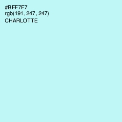 #BFF7F7 - Charlotte Color Image