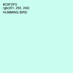 #C9FDF0 - Humming Bird Color Image