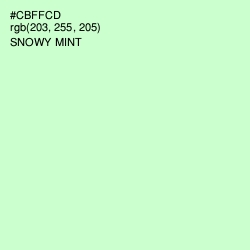 #CBFFCD - Snowy Mint Color Image