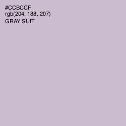 #CCBCCF - Gray Suit Color Image