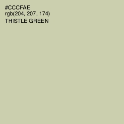 #CCCFAE - Thistle Green Color Image