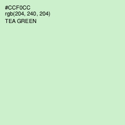 #CCF0CC - Tea Green Color Image