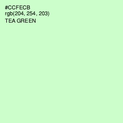 #CCFECB - Tea Green Color Image