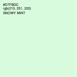 #D7FBDC - Snowy Mint Color Image