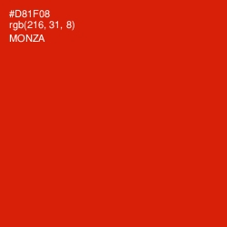 #D81F08 - Monza Color Image