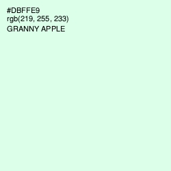#DBFFE9 - Granny Apple Color Image