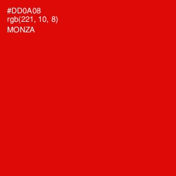 #DD0A08 - Monza Color Image