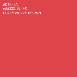#DE444A - Fuzzy Wuzzy Brown Color Image