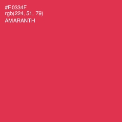 #E0334F - Amaranth Color Image