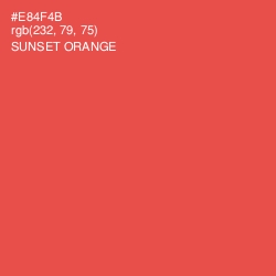 #E84F4B - Sunset Orange Color Image