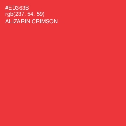 #ED363B - Alizarin Crimson Color Image