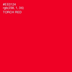 #EE0124 - Torch Red Color Image