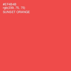#EF4B4B - Sunset Orange Color Image