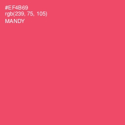#EF4B69 - Mandy Color Image