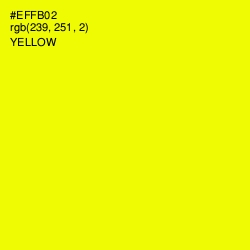 #EFFB02 - Yellow Color Image