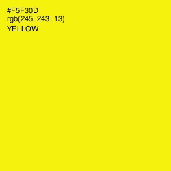 #F5F30D - Yellow Color Image