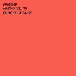 #F65D4F - Sunset Orange Color Image