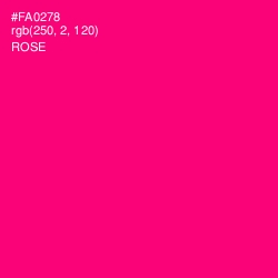 #FA0278 - Rose Color Image