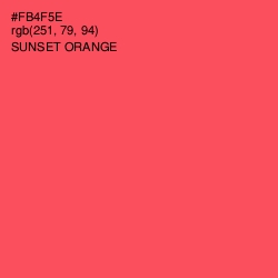 #FB4F5E - Sunset Orange Color Image