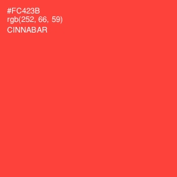 #FC423B - Cinnabar Color Image
