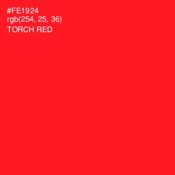 #FE1924 - Torch Red Color Image