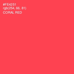 #FE4251 - Coral Red Color Image