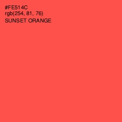 #FE514C - Sunset Orange Color Image