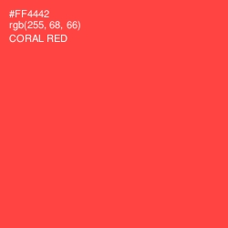 #FF4442 - Coral Red Color Image