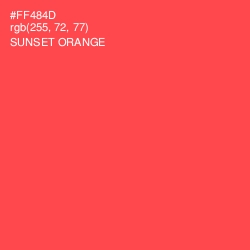 #FF484D - Sunset Orange Color Image