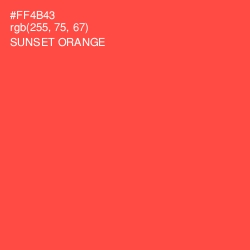 #FF4B43 - Sunset Orange Color Image