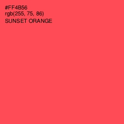 #FF4B56 - Sunset Orange Color Image