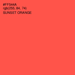 #FF544A - Sunset Orange Color Image