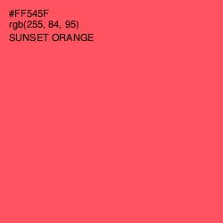 #FF545F - Sunset Orange Color Image