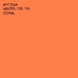 #FF7E4A - Coral Color Image