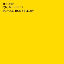 #FFDB01 - School bus Yellow Color Image