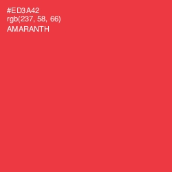 #ED3A42 - Amaranth Color Image