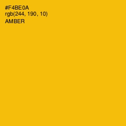 #F4BE0A - Amber Color Image