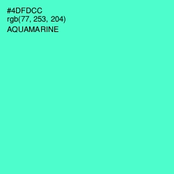 #4DFDCC - Aquamarine Color Image