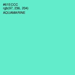 #61ECCC - Aquamarine Color Image