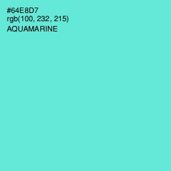 #64E8D7 - Aquamarine Color Image