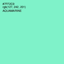 #7FF2C9 - Aquamarine Color Image