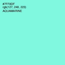 #7FF8DF - Aquamarine Color Image